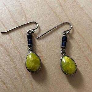 Fashion Earrings - Blue and Green 1.5 inches